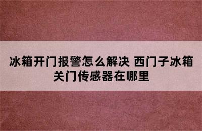 冰箱开门报警怎么解决 西门子冰箱关门传感器在哪里